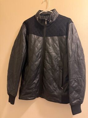 American Stitch Black Quilted Bomber Jacket